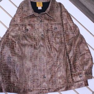 Ruby Rd Jacket Tan Snake Skin